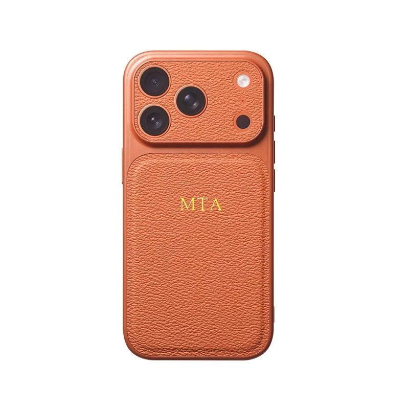 Personalized Initial Letter Leather iPhone Case
