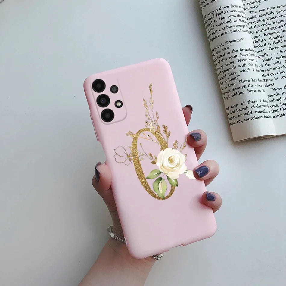 Flower Alphabet Soft TPU Case for Samsung Galaxy A Series