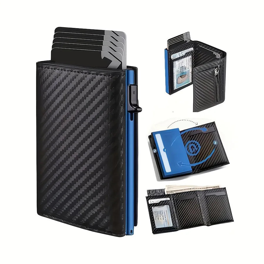 Slim RFID Pop-Up Metal Wallet for Men