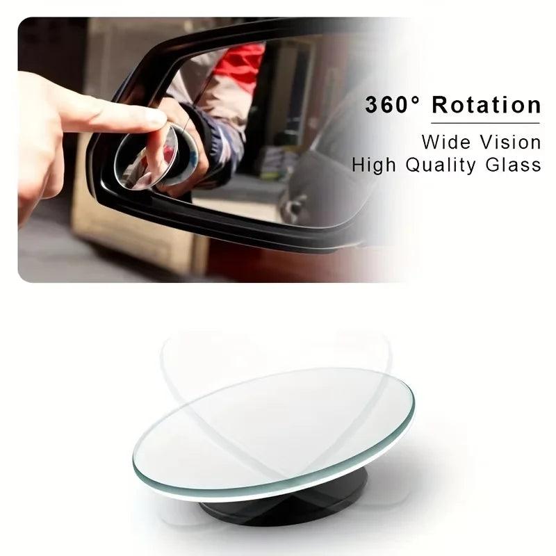 360° Adjustable Round Convex Blind Spot Mirror for Car – Pair