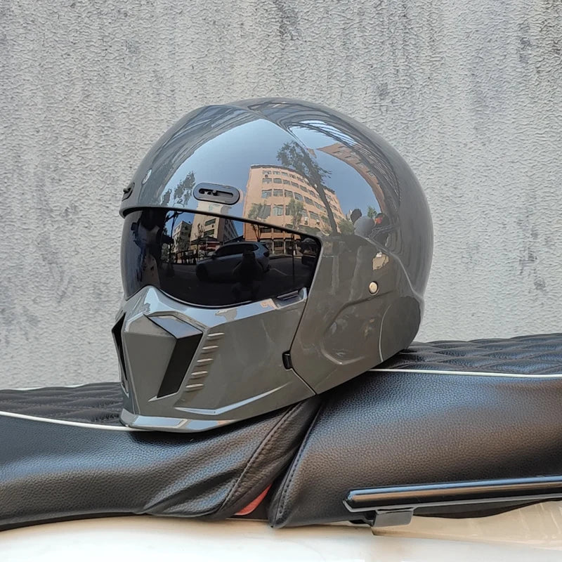 ORZ motorcycle retro helmet cruise men's and women's combination full helmet scorpion helmet reserved Bluetooth headphone slot