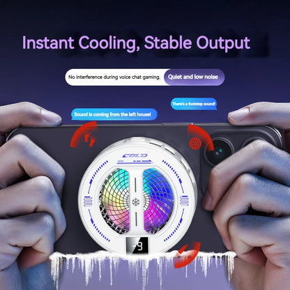 Semiconductor Phone Cooler with Digital Display & RGB Lights