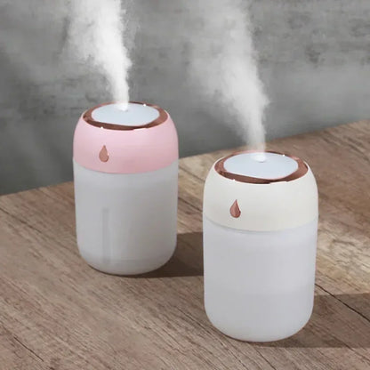330ml Mini USB Air Humidifier Portable Aroma Diffuser with LED Cool Light for Room Home Car Plant Mist Purifier - Urbizia