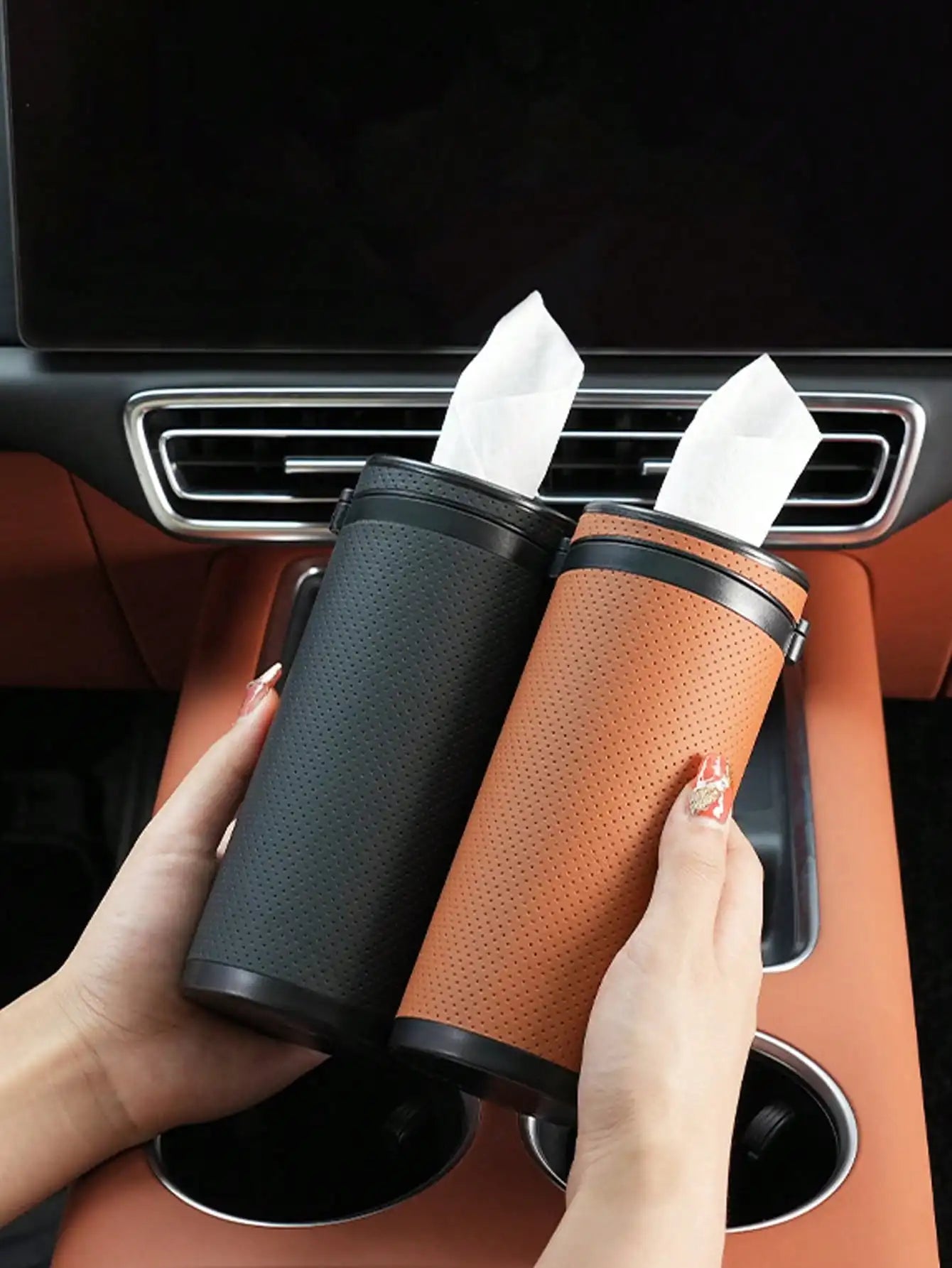 1Pc Car Tissue Box with Emergency Window Breaker – ABS Material, Universal for All Cars, SUVs and Trucks