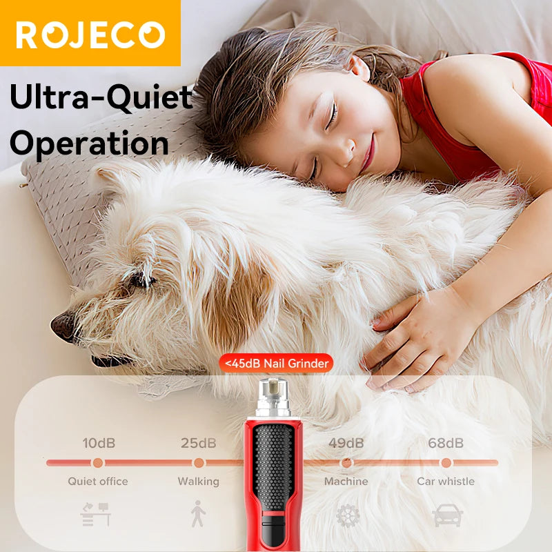 ROJECO 7-Speed Rechargeable Pet Nail Grinder
