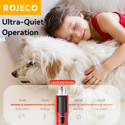 ROJECO 7-Speed Rechargeable Pet Nail Grinder