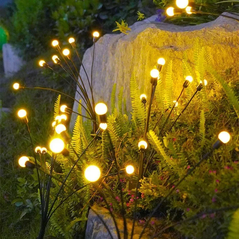Garden Lights-New Upgraded Solar Powered Firefly Lights Outdoor Waterproof Vibran Garden Lights for Decorationi - Urbizia