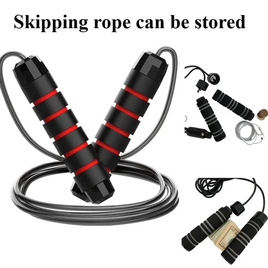 1PCS The New Jump Rope Steel Wire Skipping Exercise Adjustable Jumping Fitness Workout Training Home Sport Equipment Tangle-Free - Urbizia