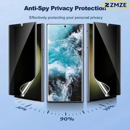 4Pcs Privacy Hydrogel Film for Samsung Galaxy S26 S25 S24 S23 S21 S22 Ultra Plus Edge FE Screen Protector Anti-Scratch Anti-Spy