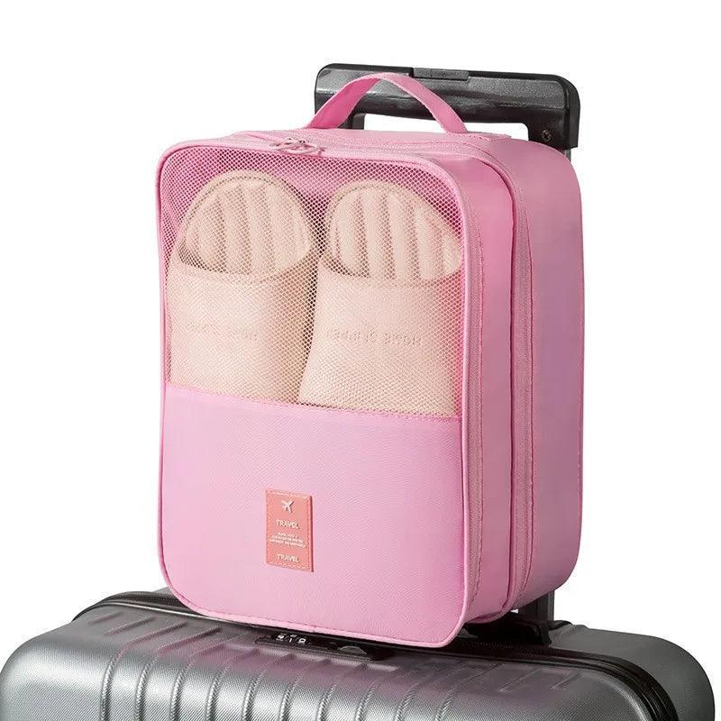 Travel Shoe Bag Storage Bag Washed Diagonal Breathable Mesh Multiple Pairs of Shoes Portable Shoe Box for Business Trips