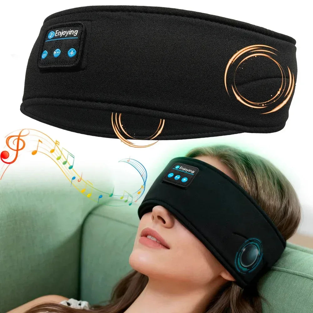 Wireless Bluetooth Music Eye Mask Sports Headband Anti-noise Headphones Talk Running Yoga Music Headwear Wireless Sleep Headphon - Urbizia