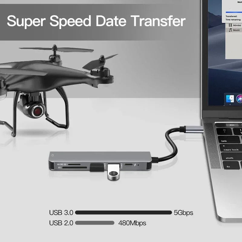 5-in-1 USB-C Hub with 4K HDMI & PD Charging