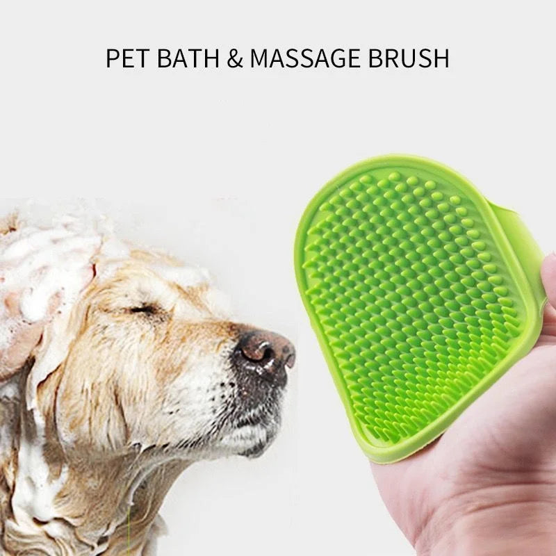 Soft Rubber Pet Bath Brush Comb - Cat Dog Grooming Massage Glove Fur Removal Tool for Cats and Dogs Pet Bathing Supplies