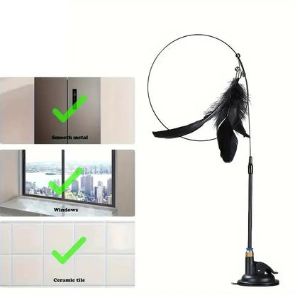 Cat Teaser Wand with Suction Cup