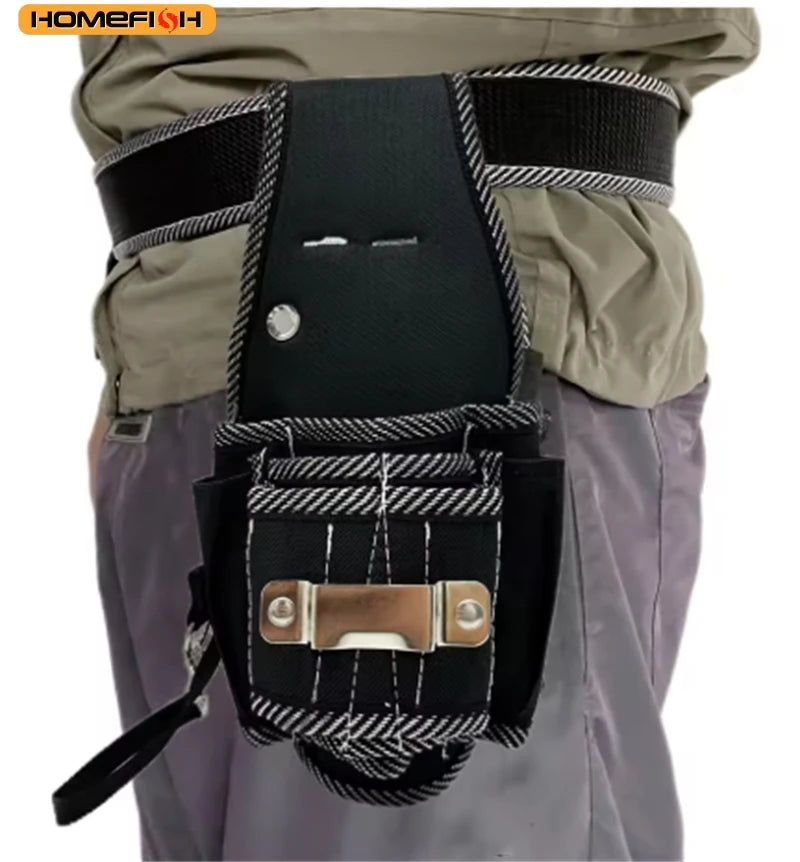 HOMEFISH Simple Waist-Hung Tool Bag, Drill Storage Holster, Multifunctional Pocket Waist Pack for Electrician Repair