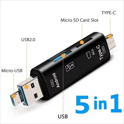 5 in 1 USB 2.0 Multifunction Type C USB Micro USB SD TF Memory Card Reader for Android Computer Dock OTG Type C Adapter