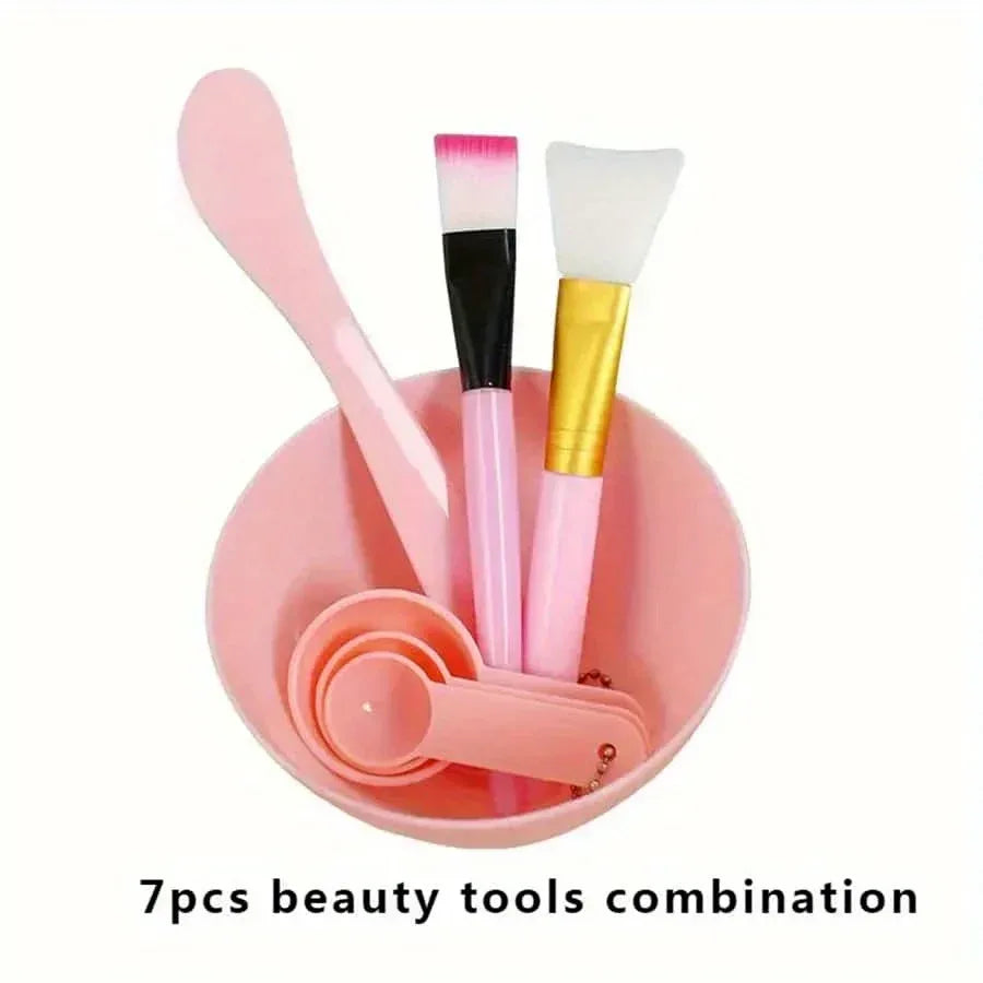 7pcs/Set DIY Face Mask Mixing Tools - Facial Applicator Spatula Mask Bowl Spoons -Applying Masks And Skin Care Products - Urbizia
