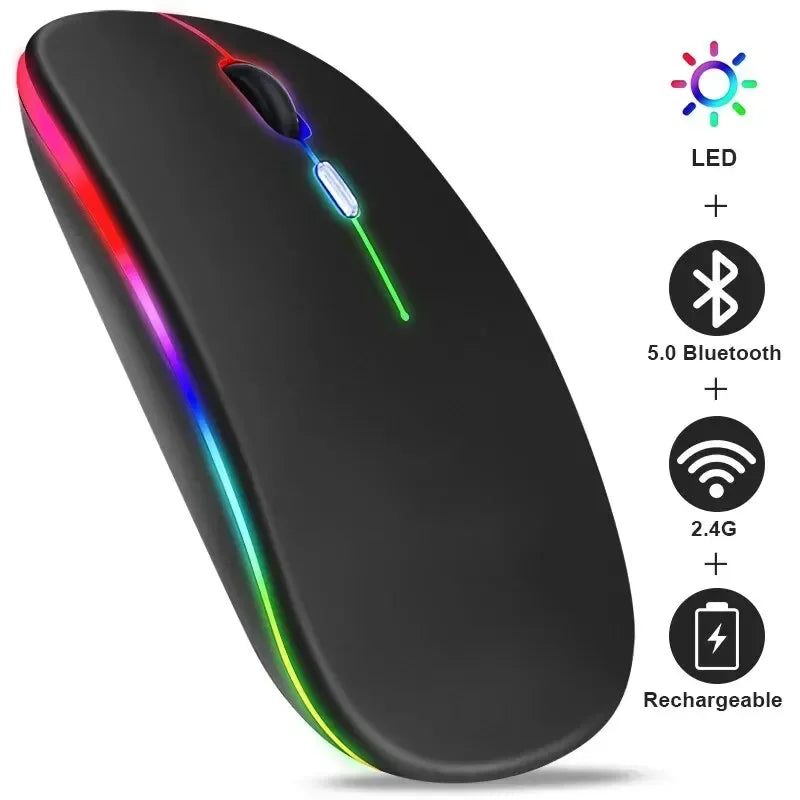 Wireless RGB Rechargeable Bluetooth Gaming Mouse – Ergonomic 3600DPI - Urbizia