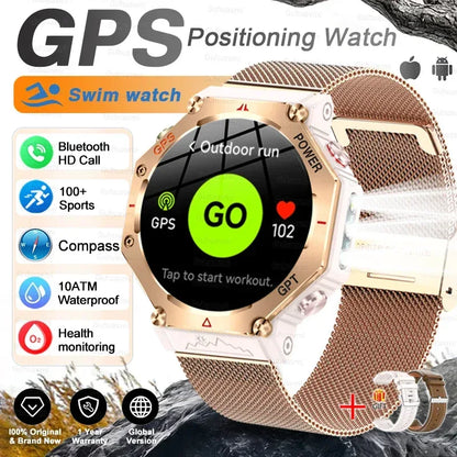 T-Rex 3 Ultra Military Grade GPS Smart Watch 10ATM Waterproof Compass Altimeter Barometric AMOLED Men HD Call Sports Smartwatch - Urbizia