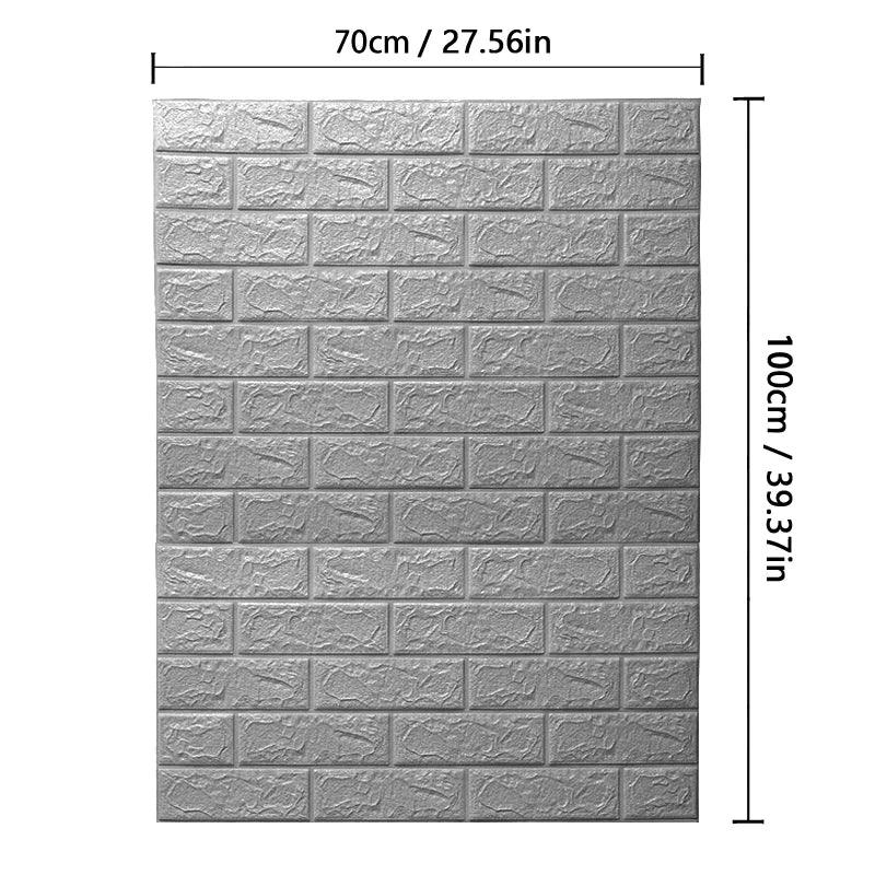 70cmx1m/2m/3m/5m/10m Wallpaper Brick 3D Wall Sticker Foam Self Adhesive DIY Living Room Decor Waterproof Paper - Urbizia
