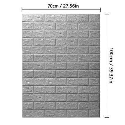 70cmx1m/2m/3m/5m/10m Wallpaper Brick 3D Wall Sticker Foam Self Adhesive DIY Living Room Decor Waterproof Paper - Urbizia