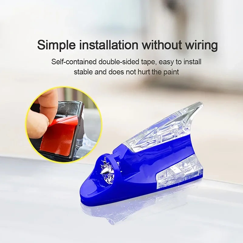 New Car Wind Shark Fin Antenna LED Warning Flash Upgrade Car Radio Signal Enhancement Roof Antenna Accessories