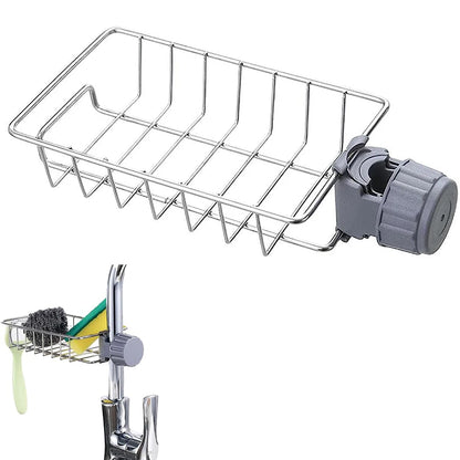 Hanging Faucet Rack Adjustable Height Flexible and Rotatable Kitchen  Sink Drain Holder Suitable for Soap Sponges Brushes