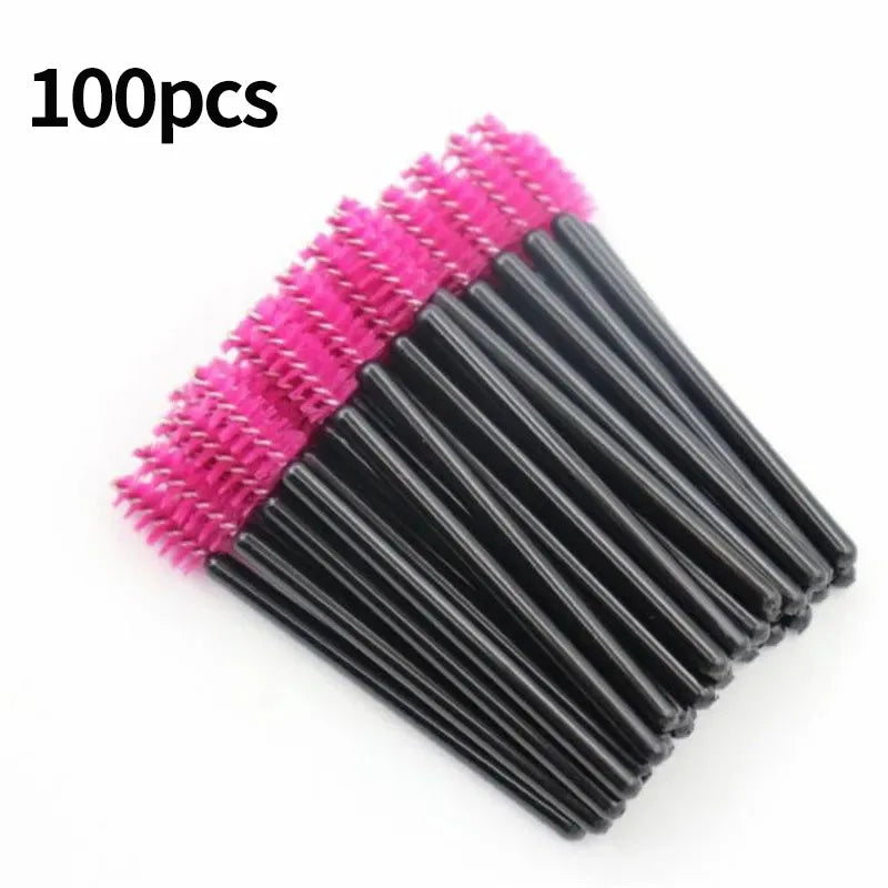 100pcs Disposable Eyelash Spoolie Brushes