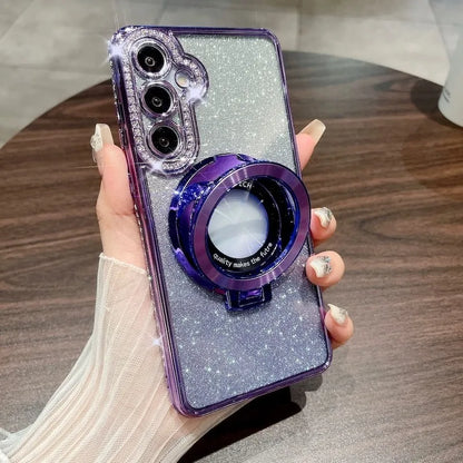 Luxury Glitter Ring Bracket Anti-Drop Phone Case For Samsung Galaxy A57/37/17/07 A56/36/26/16/06 A55/35/25/15/05s Protector Case