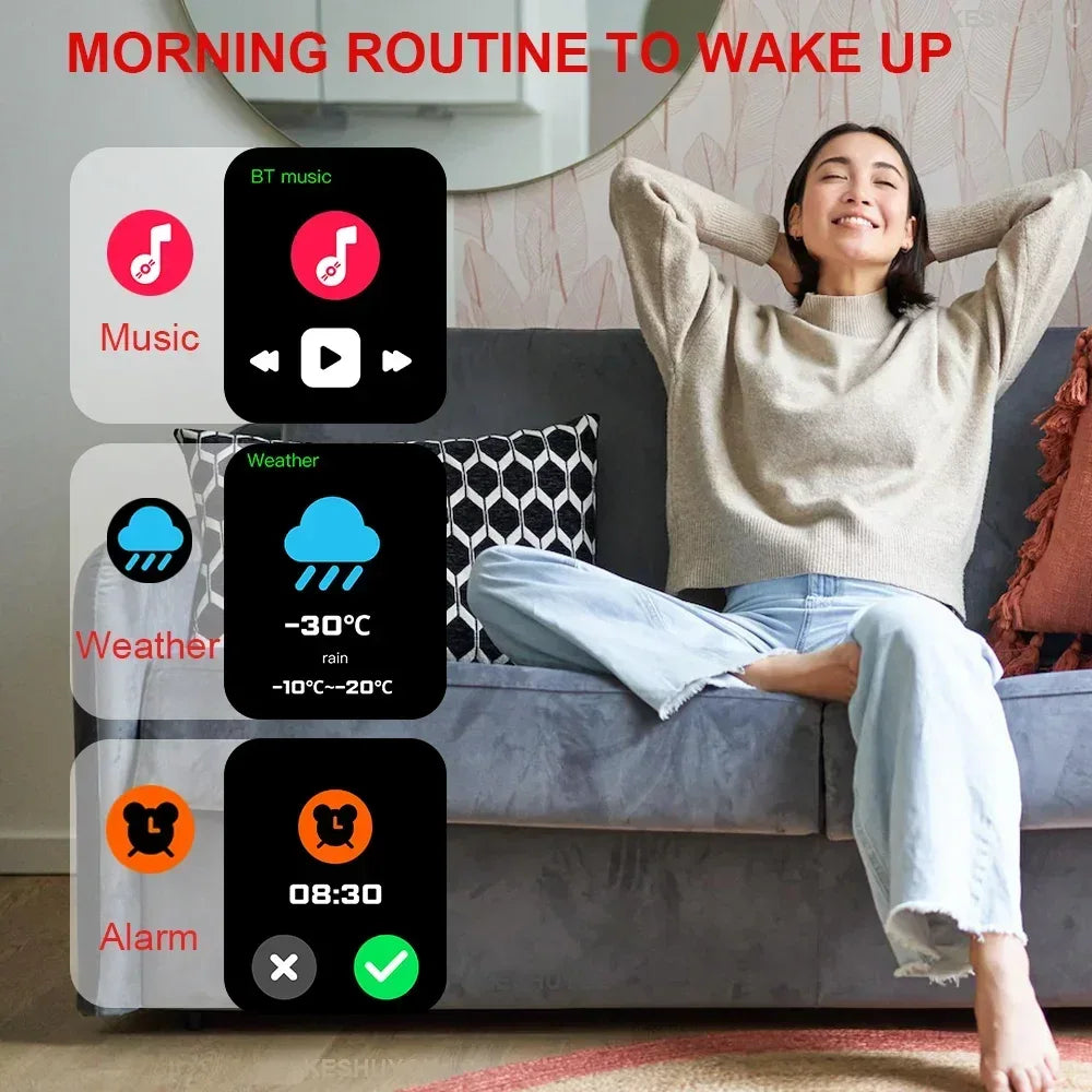 KESHUYOU H9 2025 Smart Watch 2.01-inch HD Display Receive Make Calls Message Preview Sport Mode Weather Forecast Smart Watch - Urbizia