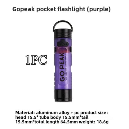 GOPEAK Pocket Mini Flashlight Outdoor Key Clip Cap Ambient Led Long Endurance Disaster Relief Emergency 5050 Small Light - Urbizia