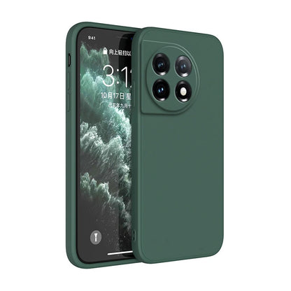 Soft Back Cover Phone Case for Oneplus 11 11R 5G Candy Color Liquid Silicone Funda Luxury Straight Edge Original Protect Housing