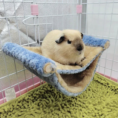 Pet Hammock for Small Animal Double Thick Plush Warm Bed for Hamster House Nest Sleeping Bag Hanging Tree Beds Pet Hamster Nest - Urbizia