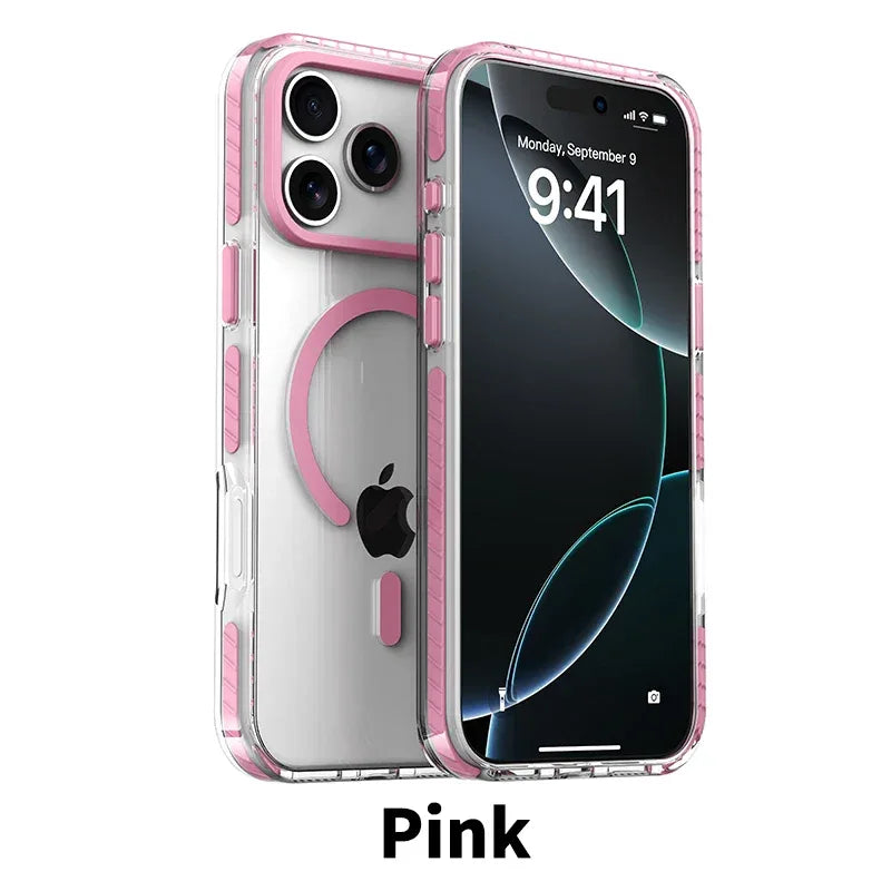 MagSafe Clear Case with PE Striped Border for iPhone