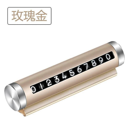 Metal Car Temporary Parking Card Stickers Park Stop in Car-styling Auto Accessories Universal Rotate Phone Number Plate Aluminum