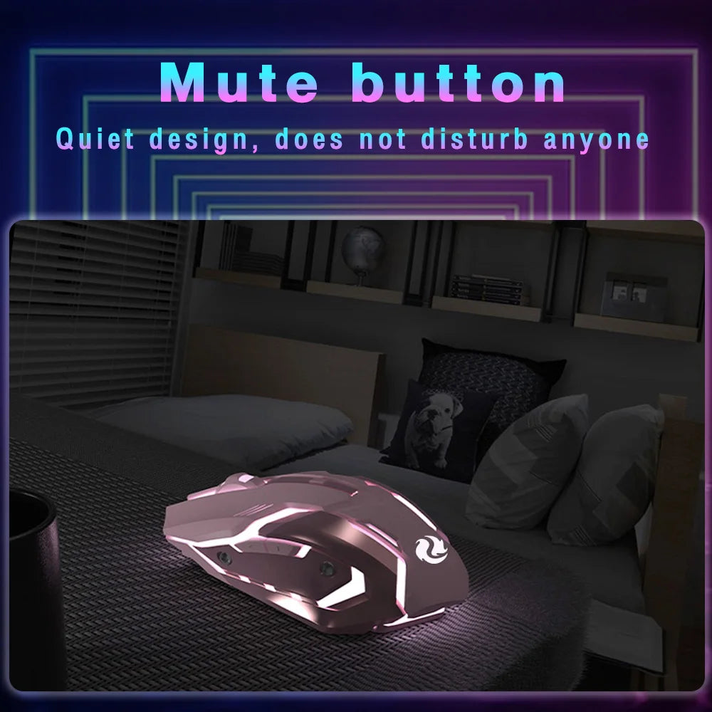 Gaming Mouse Rechargeable 2.4GWireless Bluetooth Mouse Mute Ergonomic Mouse for Computer Laptop LED Backlit Mice for IOS Android