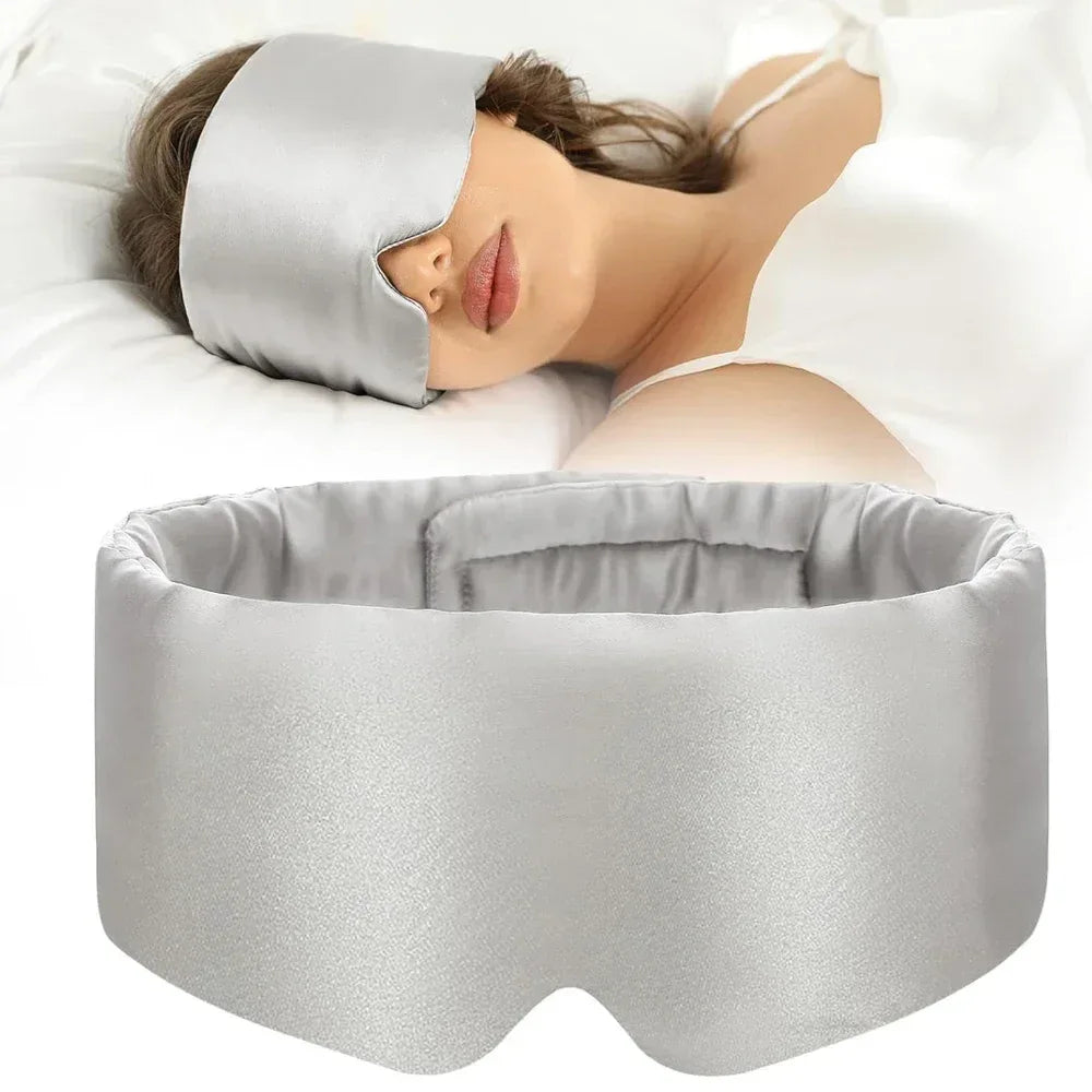 Mulberry Silk Sleeping Mask Eyepatch Blocking Light Eyemask Eyeshade Soft Padded Slaapmasker Travel Sleeping Aid for Sleep Patch