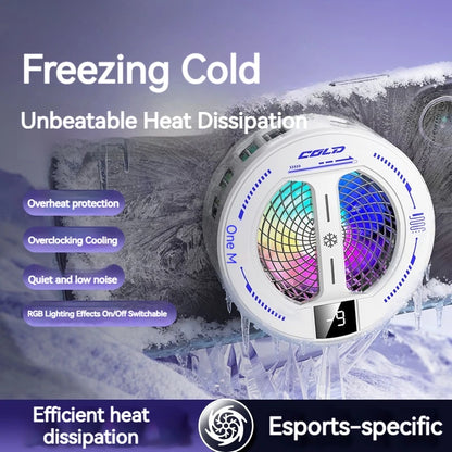 Semiconductor Phone Cooler with Digital Display & RGB Lights