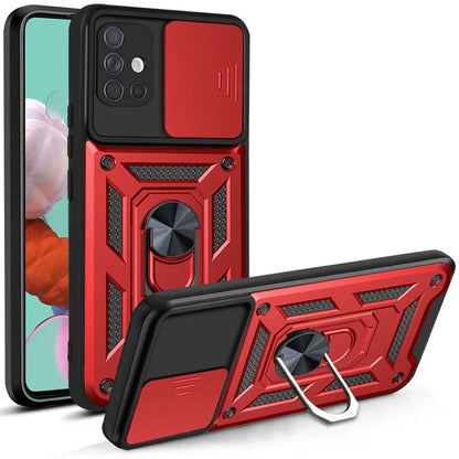 Case For Samsung Galaxy A71 A51 A73 A72 A53 A52 A33 A32 A34 A35 A23 A24 A25 Slide Camera Protector 360 Ring Armor PC Hard Cover