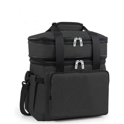Insulated Lunch Bag|Leak-proof Polyester Cooler Tote with PVC Lining|Adjustable Shoulder Strap and Side Mesh Pockets.
