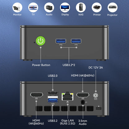 GMKtec G3S Mini PC Intel Alder Lake N95 Windows 11 Pro Mini PC 8GB DDR4 128/256GB PCIe M.2 SSD WiFi 5 BT5.0 Desktop Computer