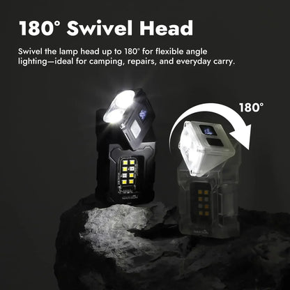 Mini USB Rechargeable LED Flashlight Magnetic Work Light Portable Super Bright COB Torch for Camping Outdoor Emergency Use - Urbizia