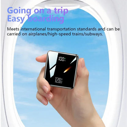 New 500000mAh Mini Power Bank Built-in 4 Cables Large Capacity Super Fast Charging External Battery for IPhone Samsung