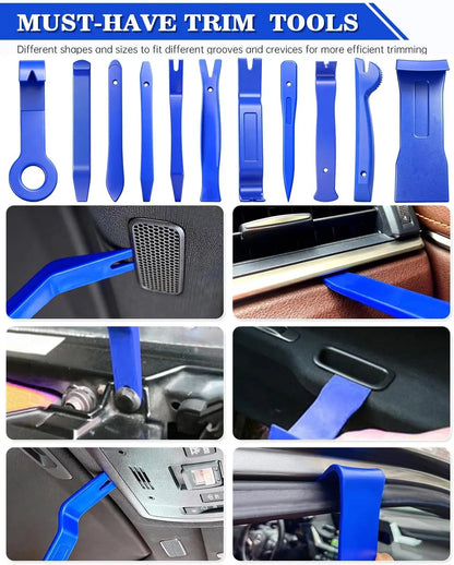 19Pcs Trim Removal Tool, Car Panel Dashboard Door Audio Trim Removal Tool Kit, Auto Clip Pliers Fastener Remover Set