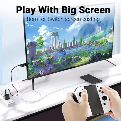 Docking Station for Nintendo Switch 2,4K 60Hz TYPE-C Hub with HDMI and USB-C 3.0 PD100W Charge Perfect for Switch 2/Switch/OLED