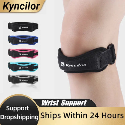 1 Piece Knee Patellar Tendon Knee Support Strape Brace Adjustable Shock Absorption Compression Knee Pad Sleeve for Basketball - Urbizia