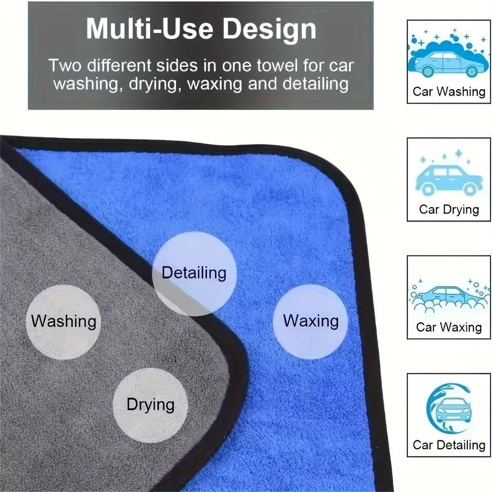 1-10pcs Microfiber Car Cleaning Towels Ultra Absorbent Car Drying Cloth Auto Detailing Washing Towel Father's Day Gift For Dad