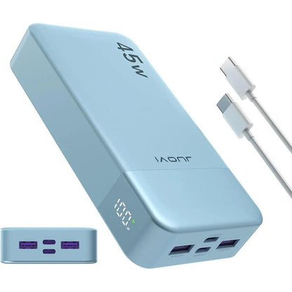 JUOVI 20000mah Power Bank 45W Fast Charging Portable Charger External Battery Pack with LED Display for iPhone Android Laptop