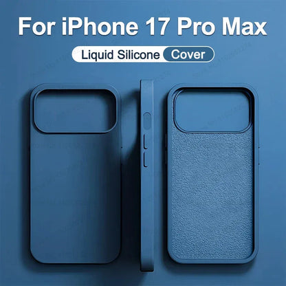 Original Liquid Silicone Shockproof Case for APPLE iPhone 11 12 13 14 15 16 17 Pro Max Cases for iPhone 17 Air Phone Back Cover