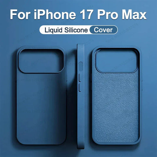 Original Liquid Silicone Shockproof Case for APPLE iPhone 11 12 13 14 15 16 17 Pro Max Cases for iPhone 17 Air Phone Back Cover